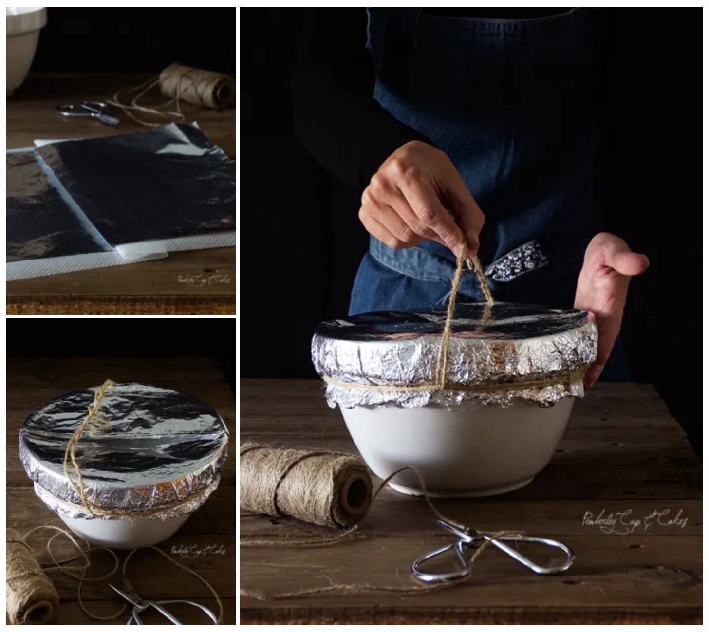 doblado del cierre del molde para pudin de Navidad