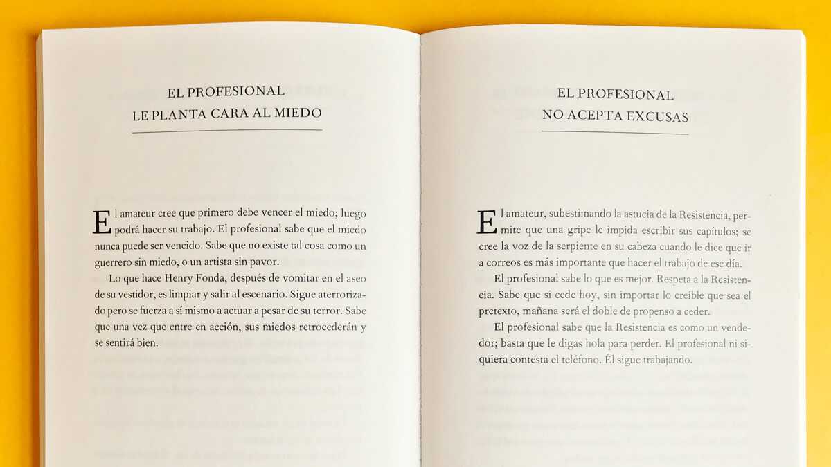 extracto del libro "La Guerra del Arte" de Steven Pressfield.